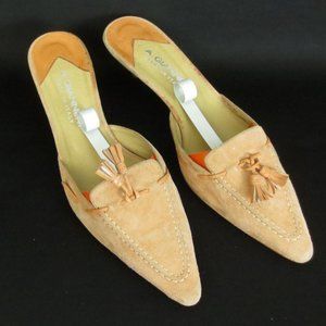 A.GIANNETTI Pink Slip On Suede Heel Shoes